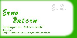 erno matern business card